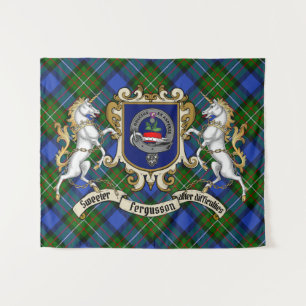 Fergusson Clan Badge & Unicorns w/Tartan Wandkleed