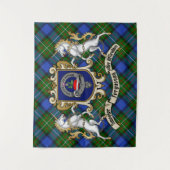 Fergusson Clan Badge & Unicorns w/Tartan Wandkleed (Voorkant)