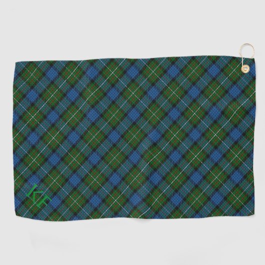 Fergusson Officiële Tartan met monogram / initiale Golfhanddoek (Horizontaal)