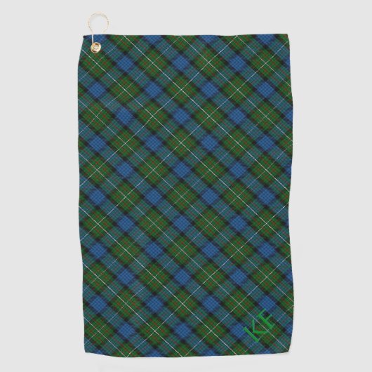 Fergusson Officiële Tartan met monogram / initiale Golfhanddoek (Voorkant)