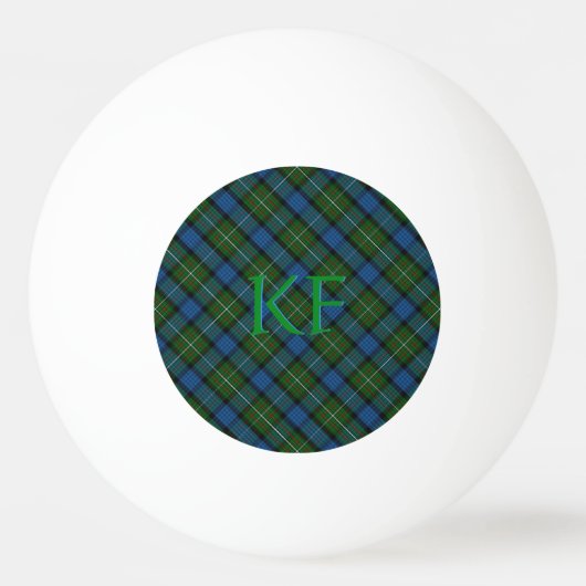Fergusson Officiële Tartan met monogram / initiale Pingpongbal (Voorkant)
