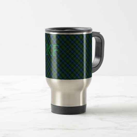 Fergusson Officiële Tartan met monogram / initiale Reisbeker (Voorkant rechts)