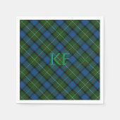 Fergusson Officiële Tartan met monogram / initiale Servet (Voorkant)