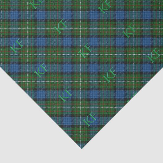Fergusson Officiële Tartan met monogram / initiale Tissuepapier (Detail)
