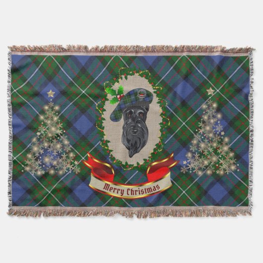 Fergusson Scottie Dog Kerstmis Throw Blanket Deken (Voorkant)