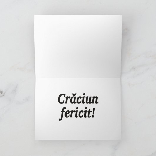 Fericit Crăciun! Vrolijke Kerstmis in Roemeense BF Feestdagen Kaart (Binnen)