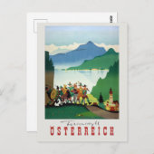 Ferienidyll Osterreich Austria Vintage Poster Briefkaart (Voorkant / Achterkant)
