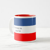 Fermez la bouche Franse vlag Tweekleurige Koffiemok (Voorkant links)
