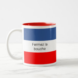 Fermez la bouche Franse vlag Tweekleurige Koffiemok