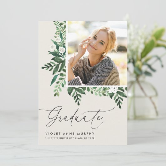 Fern | Aankondiging foto-Afstuderen (Staand voorkant)