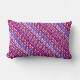 Fern Art/Photo Diag Strip Blue/Purpl Lumbar Pillow Kussen