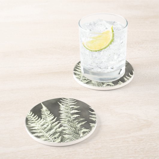 Fern Artistic Abstract Zandsteen Onderzetter (Zijkant)