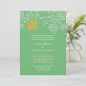 Fern Bold Colored Wedding Invitation Kaart (Staand voorkant)
