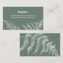 Fern Botanical Bridal Registry Insert Kaart Visitekaartje