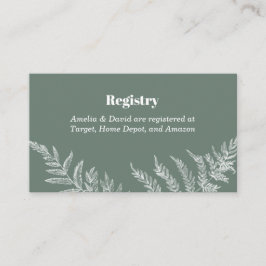 Fern Botanical Bridal Registry Insert Kaart Visitekaartje