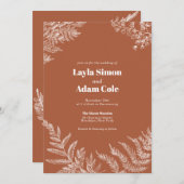 Fern Botanical Sage Wedding Invitation Kaart (Voorkant / Achterkant)