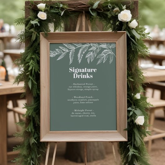 Fern Botanische Bos Dranken Menu Poster