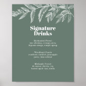 Fern Botanische Bos Signature Dranken Menu Poster (Voorkant)