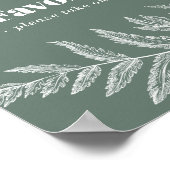 Fern Botanische Bruidsdouche of Trouw Favor Sign Poster (Hoek)