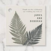 Fern Botanische Moderne Minimale Bosbouw Bruiloft Bedankjes Labels (Voorkant)