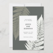 Fern Botanische Moderne Minimale Bosbouw Bruiloft Save The Date (Voorkant)