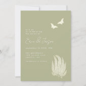 Fern & Butterflies | Uitnodiging tot weddenschappe (Voorkant)