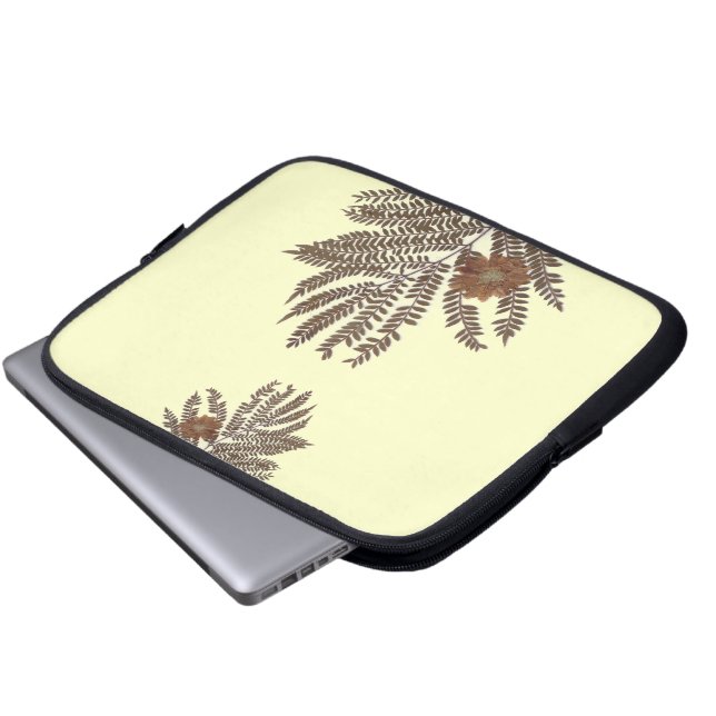 Fern en Bloem Laptop Sleeve (Voorkant onderkant)
