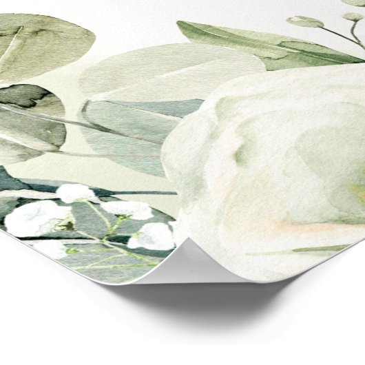 Fern Eucalyptus Greenery Fauna Verloving Welkom Poster (Hoek)