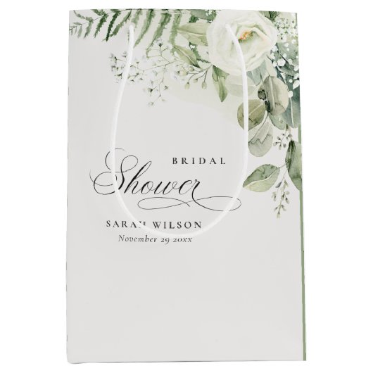 Fern Eucalyptus Greenery Foliage Vrijgezellenfeest Medium Cadeauzakje (Voorkant)