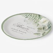 Fern Eucalyptus Greenery Foliage Vrijgezellenfeest Papieren Bordje (Gekanteld)