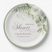 Fern Eucalyptus Greenery Foliage Vrijgezellenfeest Papieren Bordje (Voorkant)