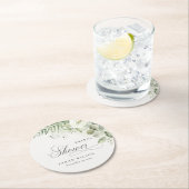 Fern Eucalyptus Greenery Foliage Vrijgezellenfeest Ronde Kartonnen Onderzetter (Insitu)