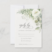 Fern Eucalyptus Greenery Foliage Wedding RSVP Kaart (Voorkant)