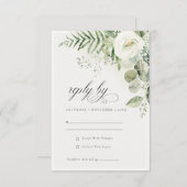 Fern Eucalyptus Greenery Foliage Wedding RSVP Kaart (Voorkant / Achterkant)