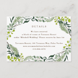 Fern Eucalyptus Hand-Drawn Greenery Wedding Informatiekaartje