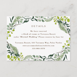 Fern Eucalyptus Hand-Drawn Greenery Wedding Informatiekaartje