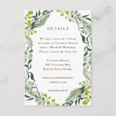 Fern Eucalyptus Hand-Drawn Greenery Wedding Informatiekaartje (Voorkant)