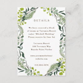 Fern Eucalyptus Hand-Drawn Greenery Wedding Informatiekaartje