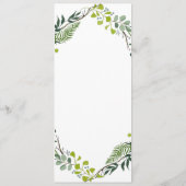 Fern Eucalyptus Hand-Drawn Greenery Wedding Menu (Achterkant)
