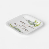 Fern Eucalyptus Hand-Drawn Greenery Wedding Papieren Bordje (Gebogen)