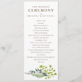 Fern Eucalyptus Hand-Drawn Greenery Wedding Programmakaart (Voorkant)