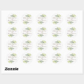 Fern Eucalyptus Hand-Drawn Greenery Wedding Ronde Sticker (Vel)