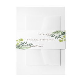Fern Eucalyptus Hand-Drawn Greenery Wedding Uitnodigingen Wikkel