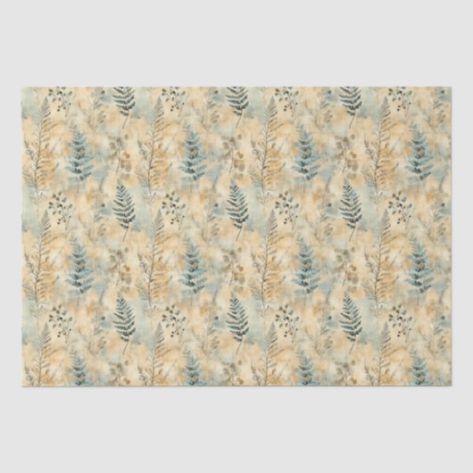 Fern & Eucalyptus Skeleton Leaf Decoupage Papier (Voorkant)