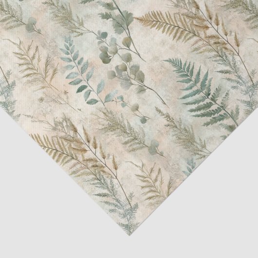 Fern & Eucalyptus Skeleton Leaf Decoupage Papier (Detail)