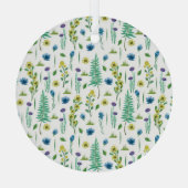 Fern Flowers Naadloze Natuur Patroon Glas Ornament (Achterkant)