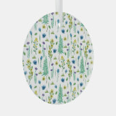 Fern Flowers Naadloze Natuur Patroon Glas Ornament (Voorkant Rechts)