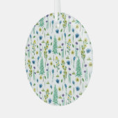 Fern Flowers Naadloze Natuur Patroon Glas Ornament (Voorkant links)