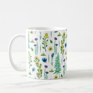 Fern Flowers Naadloze Natuur Patroon Koffiemok