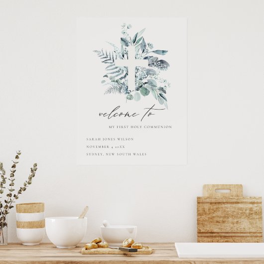 Fern Foliage Cross First Poster (Keuken)